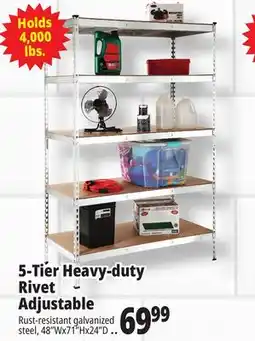 Ocean State Job Lot Method Storage Systems 5-Tier Heavy-Duty Rivet Shelving Unit 48 x 71 offer