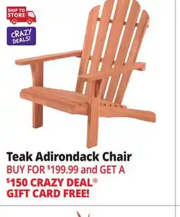 Ocean State Job Lot Teak Adirondack Chair offer