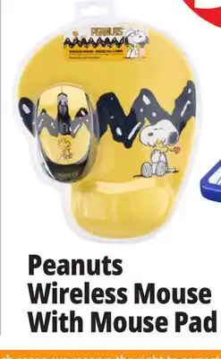 Ocean State Job Lot Peanuts Wireless Mouse With Mouse Pad offer