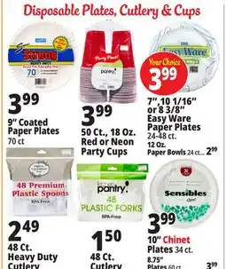 Ocean State Job Lot Disposable Plates, cutlery & cups offer