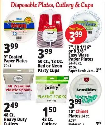 Ocean State Job Lot Disposable Plates, cutlery & cups offer