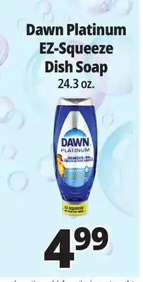 Ocean State Job Lot Dawn Platinum EZ-Squeeze Liquid Dish Detergent 24.3 oz offer