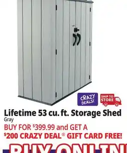 Ocean State Job Lot Lifetime 53 cu. ft. Storage Shed Gray offer