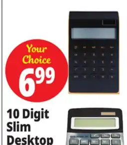 Ocean State Job Lot School Supplies Solar Powered 10-Digit Slim Desktop Calculator with Battery for Backup offer