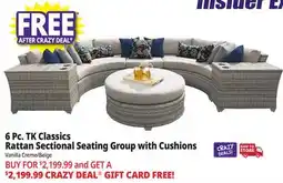 Ocean State Job Lot 6 Pc. TK Classics Rattan Sectional Seating Group with Cushions offer