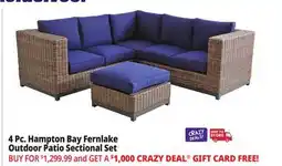 Ocean State Job Lot 4 Pc. Hampton Bay Fernlake Outdoor Patio Sectional Set offer