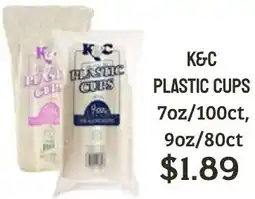Seven Mile Market K&C plastic cups offer
