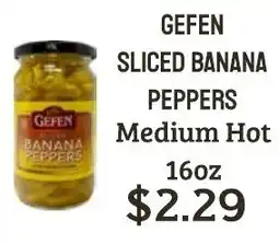Seven Mile Market Gefen sliced banana peppers medium hot offer