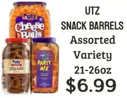 Seven Mile Market UTZ snack barrels assorted variety offer