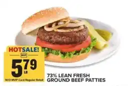 Food Lion 73% lean fresh ground beef patties offer