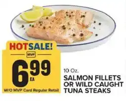 Food Lion Salmon fillets or wild caught tuna steaks offer