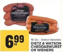 Food Lion Dietz & Watson cheddarwurst or wieners offer