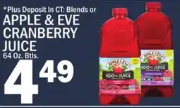 C Town APPLE & EVE CRANBERRY JUICE offer
