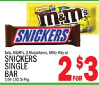 C Town SNICKERS SINGLE BAR offer