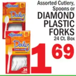 C Town DIAMOND PLASTIC FORKS offer