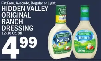 C Town HIDDEN VALLEY ORIGINAL RANCH DRESSING offer