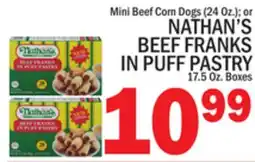 C Town NATHAN'S BEEF FRANKS IN PUFF PASTRY 17.5 Oz. Boxes offer