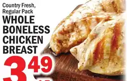 C Town COUNTRY FRESH WHOLE BONELESS CHICKEN BREAST offer