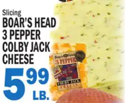 Bravo Supermarkets BOAR'S HEAD 3 PEPPER COLBY JACK CHEESE offer
