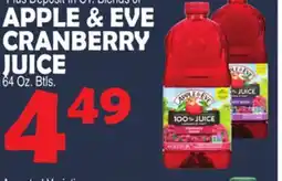 Bravo Supermarkets APPLE & EVE CRANBERRY JUICE offer