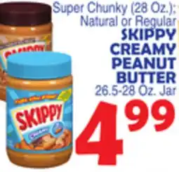 Bravo Supermarkets SKIPPY CREAMY PEANUT BUTTER 26.5-28 Oz. Jar offer