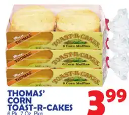 Bravo Supermarkets THOMAS' CORN TOAST-R-CAKES offer