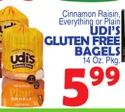 Bravo Supermarkets UDI'S GLUTEN FREE BAGELS offer