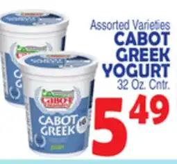 Bravo Supermarkets CABOT GREEK YOGURT offer