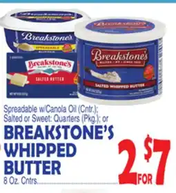 Bravo Supermarkets BREAKSTONE'S WHIPPED BUTTER, 8 Oz. Cntrs offer
