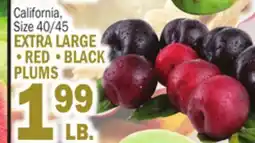 Bravo Supermarkets EXTRA LARGE RED BLACK PLUMS offer