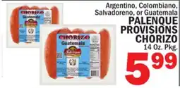 Bravo Supermarkets PALENQUE PROVISIONS CHORIZO offer