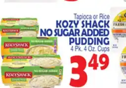 Bravo Supermarkets KOZY SHACK NO SUGAR ADDED PUDDING offer