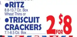 Bravo Supermarkets RITZ 8.8-13.7 Oz. Box Wheat Thins or TRISCUIT CRACKERS offer