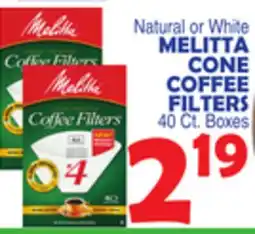 Bravo Supermarkets MELITTA CONE COFFEE FILTERS offer