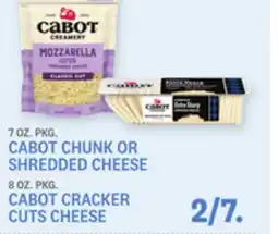 Kings Food Markets 7 OZ. PKG. CABOT CHUNK OR SHREDDED CHEESE 8 OZ. PKG. CABOT CRACKER CUTS CHEESE offer