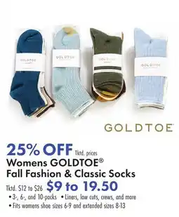 Boscov's Womens GOLDTOE Fall Fashion & Classic Socks offer