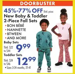 Boscov's Baby & Toddler 2-Piece Fall Sets offer