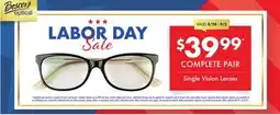 Boscov's Single Vision Lenses offer