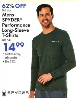Boscov's Mens SPYDER Performance Long-Sleeve T-Shirts offer