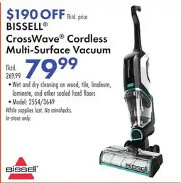 Boscov's BISSELL CrossWave Cordless Multi-Surface Vacuum offer