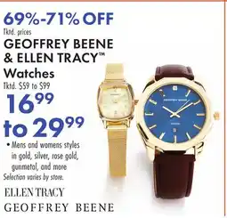 Boscov's GEOFFREY BEENE & ELLEN TRACY Watches offer