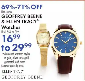 Boscov's GEOFFREY BEENE & ELLEN TRACY Watches offer