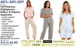 Boscov's Fall Pajamas, Nightgowns, Robes, & Pajama Separates offer