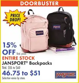 Boscov's JANSPORT Backpacks offer