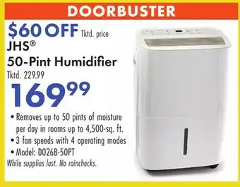 Boscov's JHS 50-Pint Humidifier offer