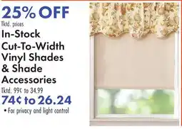Boscov's In-Stock Cut-To-Width Vinyl Shades & Shade Accessories offer