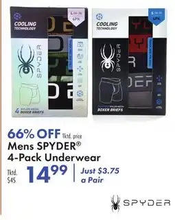 Boscov's Mens SPYDER 4-Pack Underwear offer