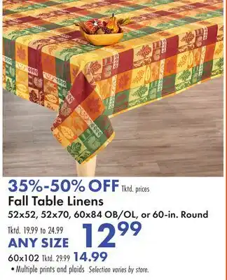 Boscov's Fall Table Linens offer