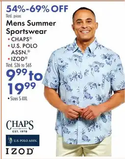 Boscov's Mens Summer Sportswear offer