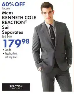 Boscov's Mens KENNETH COLE REACTION Suit Separates offer